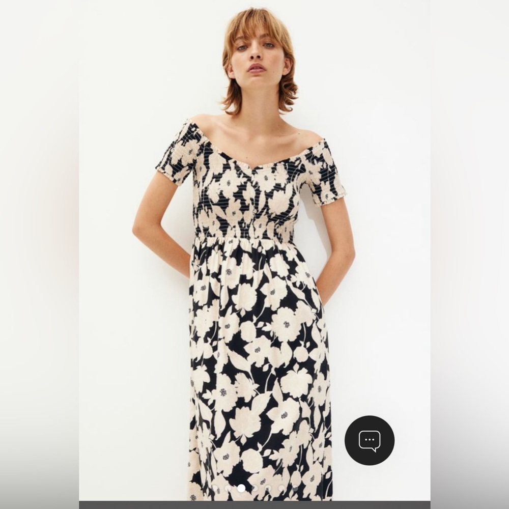 Smocked Off-the-shoulder Dress